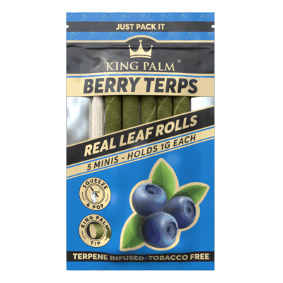 King Palm Mini Leaf Rolls - Berry Terps - 5 Rolls Per Pack