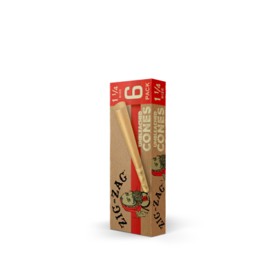 Zig Zag Cones Unbleached 1.25 - 6 Cones Per Pack - 24 Packs Per Display