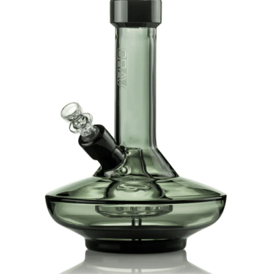 GRAV® Small Wide Base Water Pipe in Smoke with Black Accents