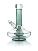 GRAV® Small Wide Base Water Pipe - Smoke with Clear Accents