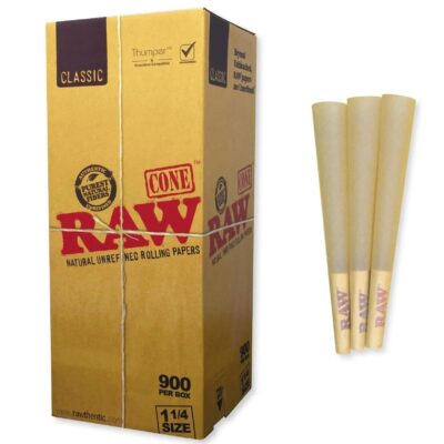 RAW Authentic Classic Bulk Cone 1 1/4" 84mm (900 Count Per Bulk Box)